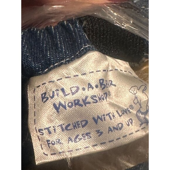 2002 Build-A-Bear Teddy Bear Centennial Collectible Plush Denim Overalls NEW - Picture 8 of 8